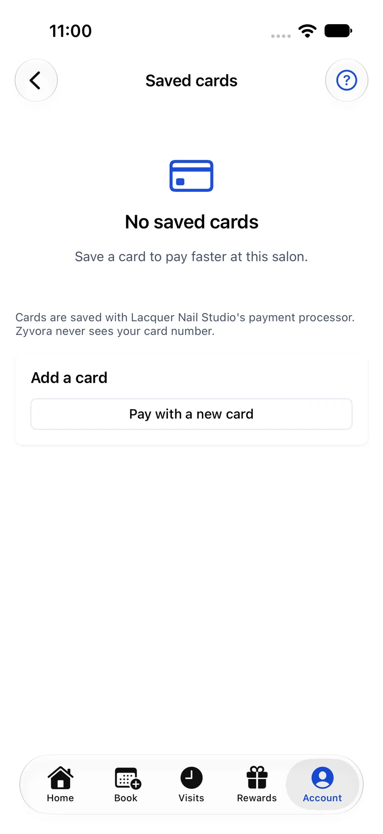 Saved cards