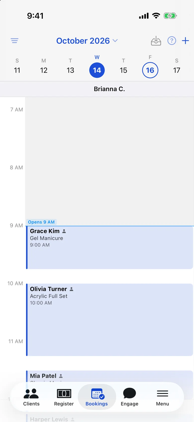 Staff app on iPhone
