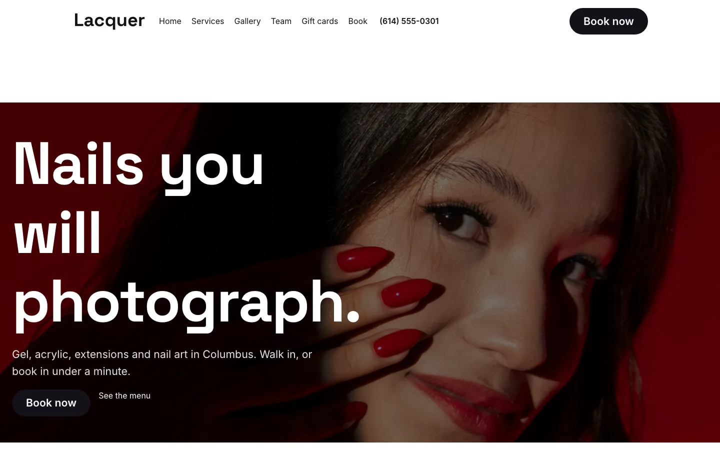 A salon website built with Zyvora